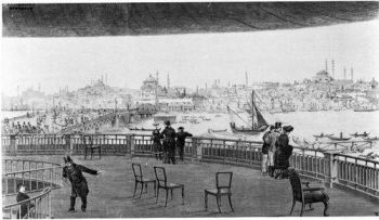 C. V. Nielsen, Panorama de Constantinople, gravure sur bois d'après Jules Arsène Garnier (1847-1889), publiée dans Illustreret Tidendet, vol. 24, n° 1205, 29 octobre 1882, p. 55, Copenhague, Det Kongelige Bibliotek. C. V. Nielsen, Panorama de Constantinople, gravure sur bois d'après Jules Arsène Garnier (1847-1889), publiée dans Illustreret Tidendet, vol. 24, n° 1205, 29 octobre 1882, p. 55, Copenhague, Det Kongelige Bibliotek.